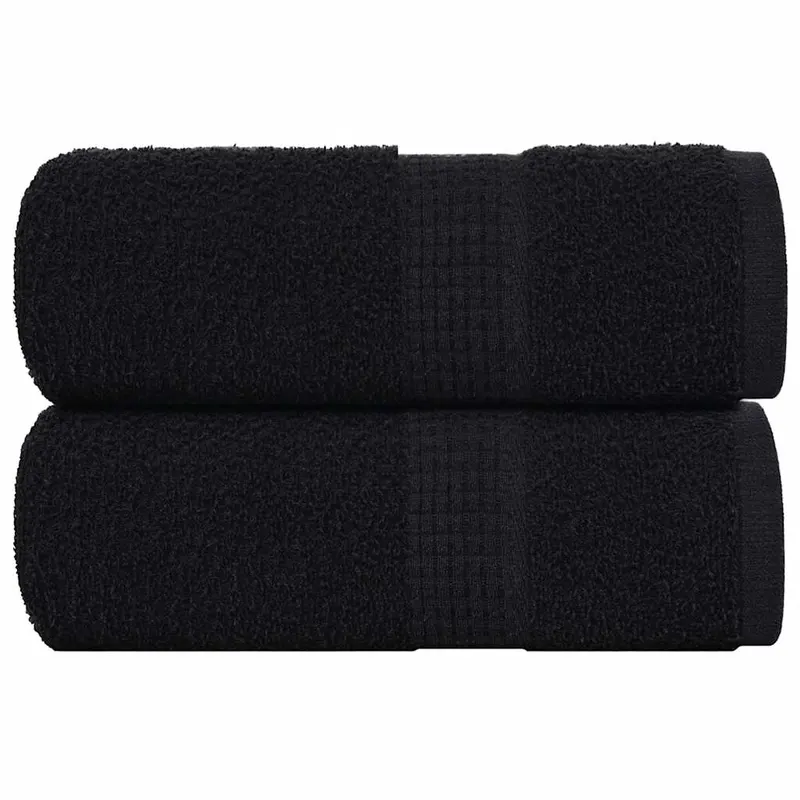 Prosoape de oaspeti, frogn, 2 buc., negru, 30x50 cm, 360 g/m2