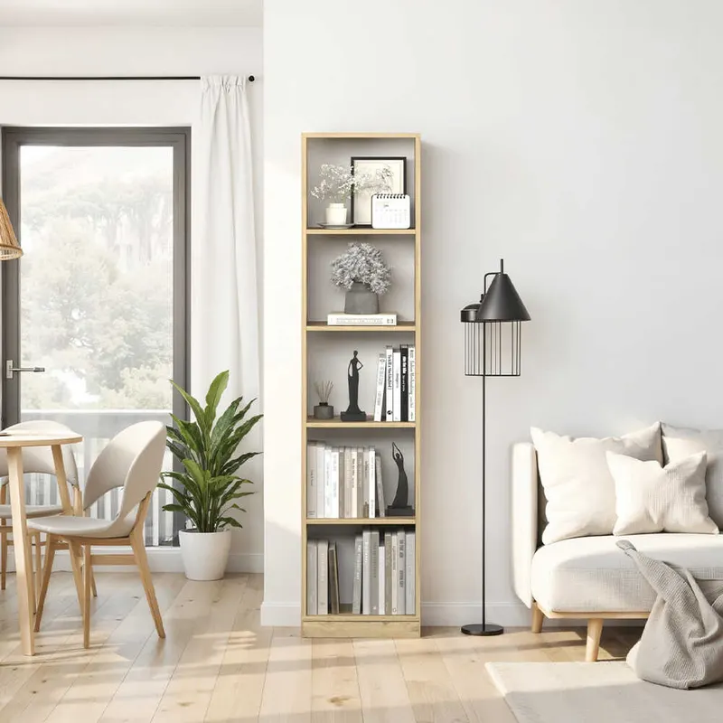 Biblioteca KTP-325-BB-1 Home Collection® Vargas, 5 Rafturi, Alb, 43x182x26 cm - Natural