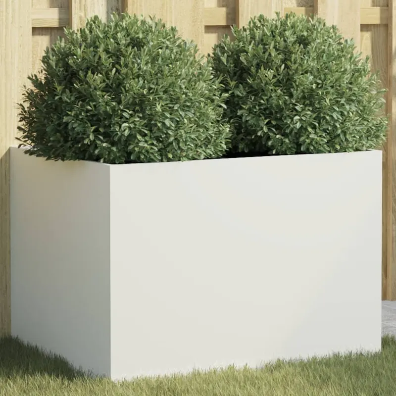 jardiniera, alb, 62x47x46 cm, otel laminat la rece