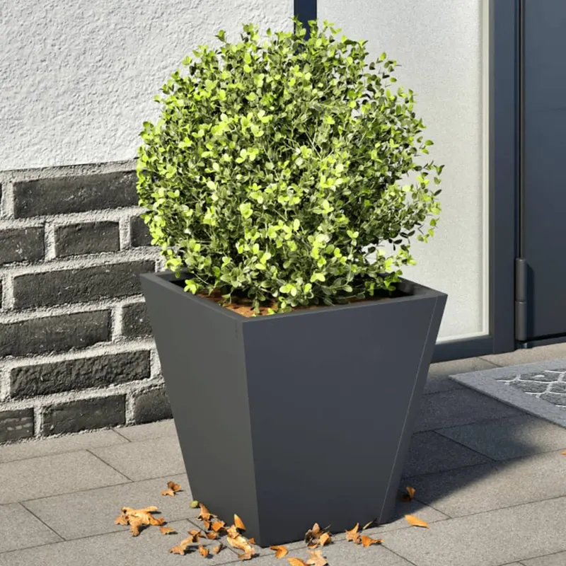 jardiniere de gradina, 2 buc., antracit, 30x30x30 cm, otel