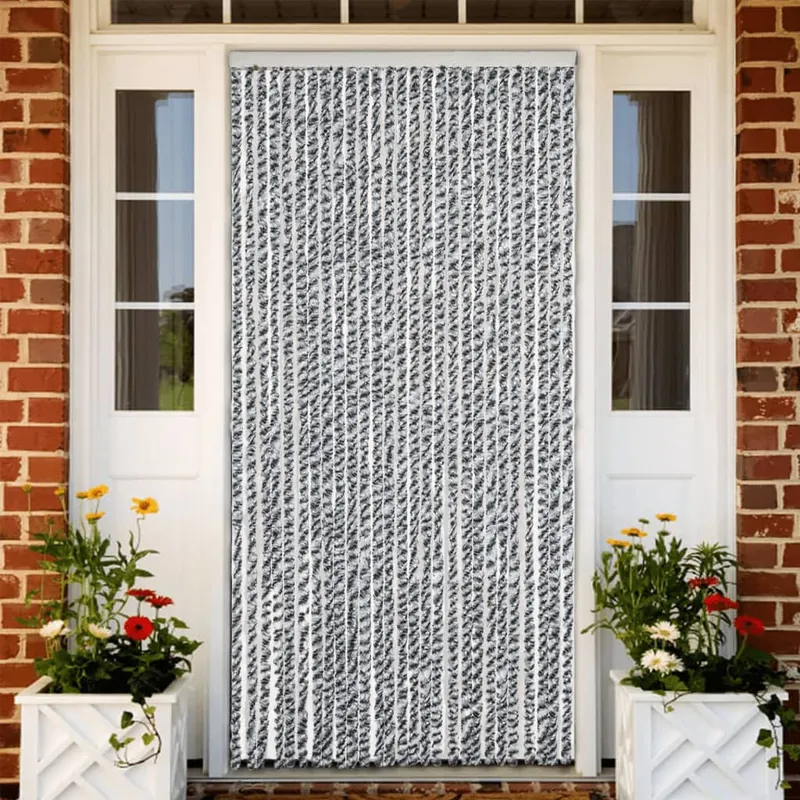 perdele pentru insecte, gri si alb/negru, 118x220 cm, chenille