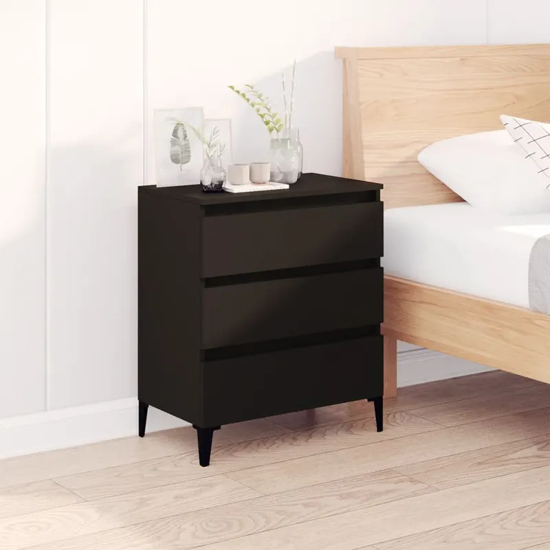 servanta, negru, 60x35x70 cm, lemn prelucrat