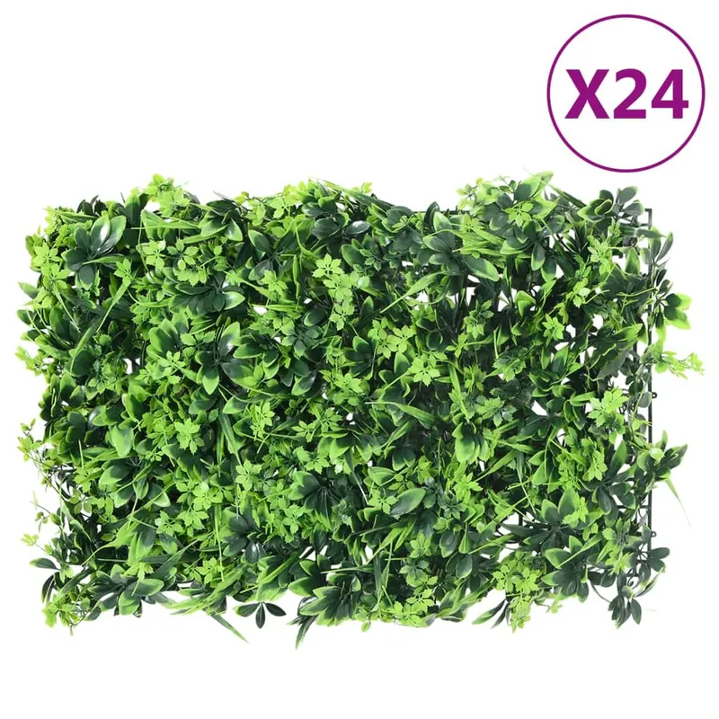 gard din frunze artificiale, 24 buc., verde, 40x60 cm