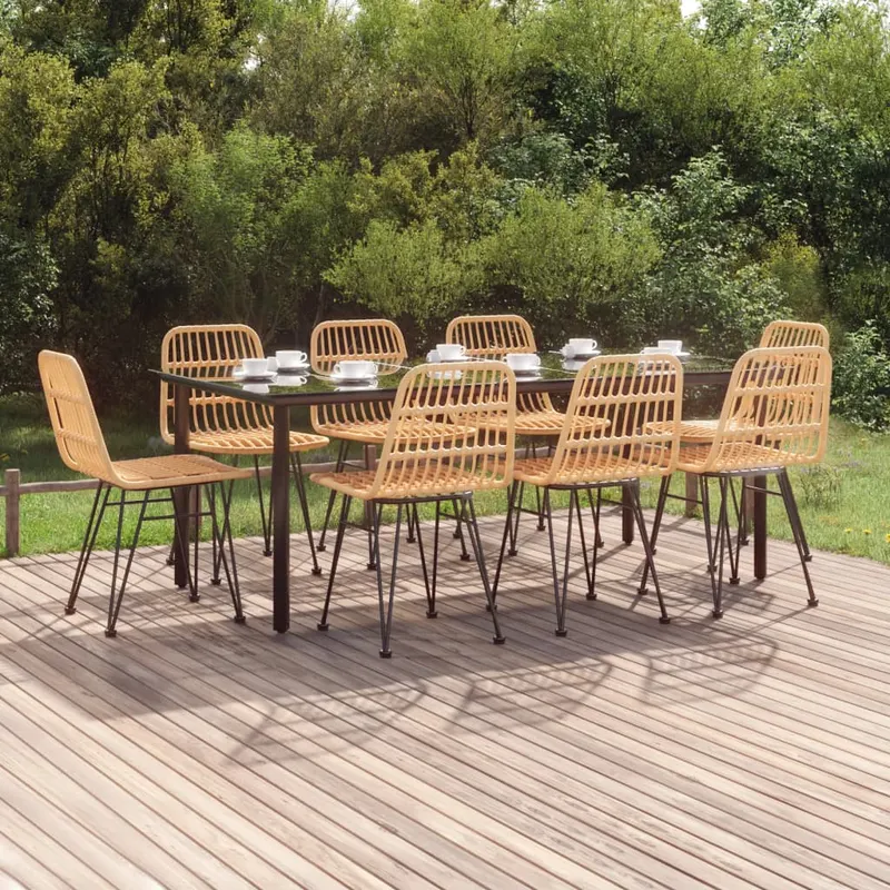 set mobilier de gradina, 9 piese, poliratan
