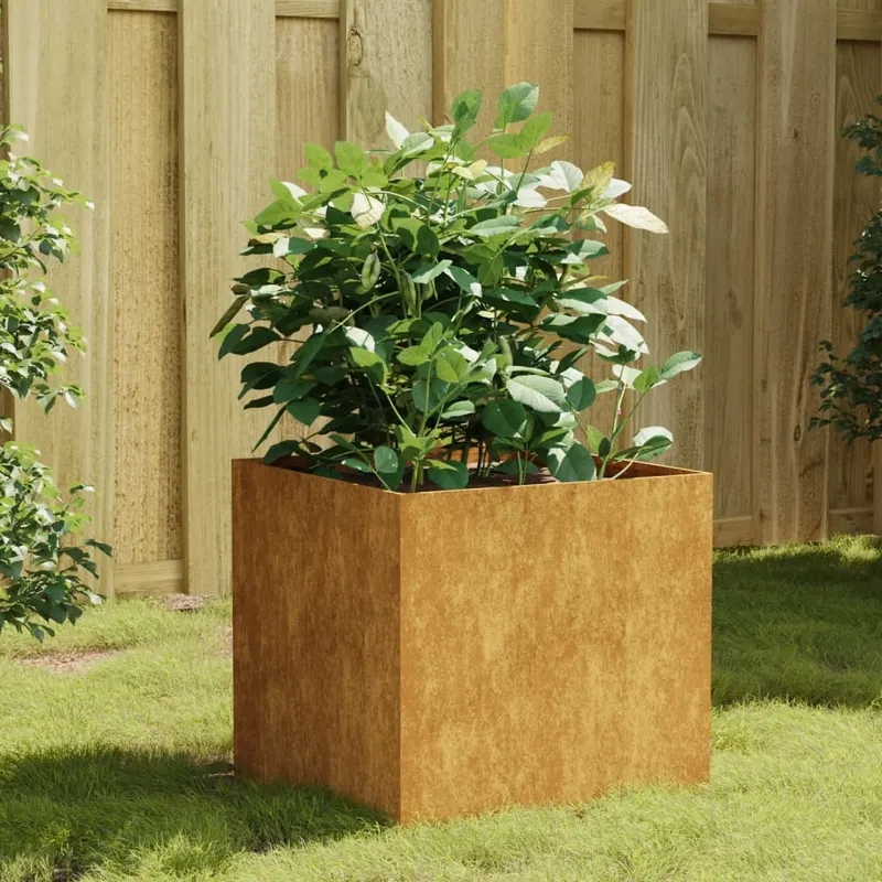 jardiniera, 40x41x40 cm, otel corten