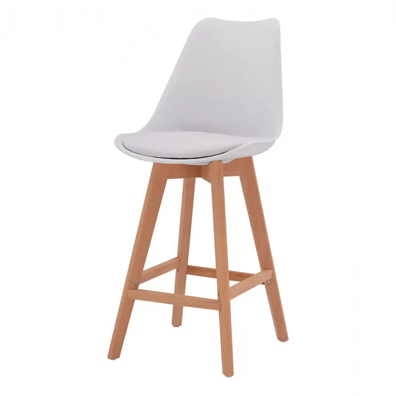 Scaun de bar FRANCA WHITE H70 CM - Alb