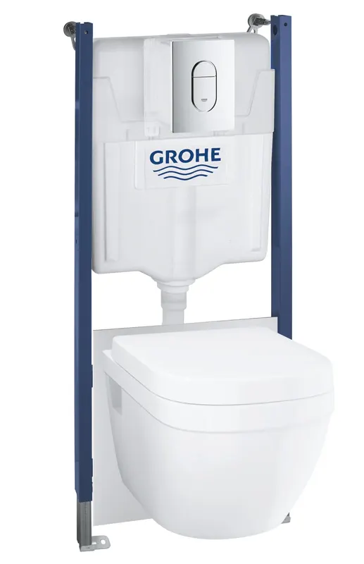 Pachet WC Grohe 39700000, 156 mm, 197 mm, 90, 110 mm, 480 mm, 540 mm, 374 mm, 2 moduri spalare, Lucios