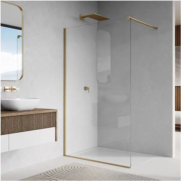 Paravan de dus tip Walk-in auriu periat SanSwiss Easy STR4P 120x200 cm