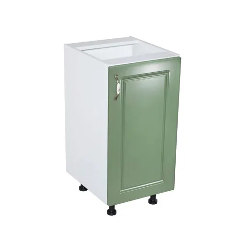 Corp inferior cu 1 usa Zebra, Alb/MDF Verde fara blat, 40 x 82 x 50 cm
