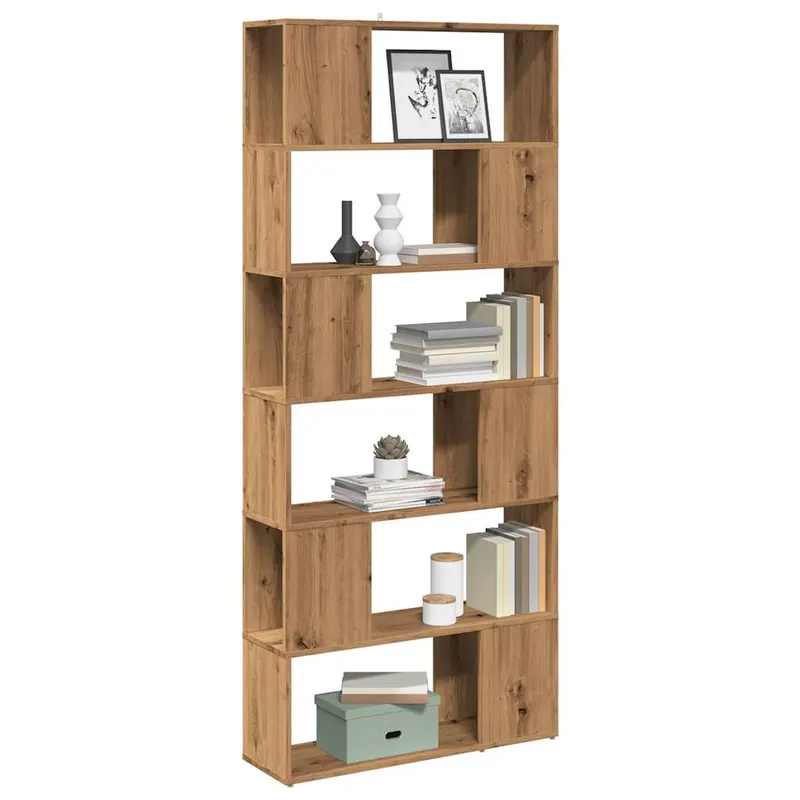 biblioteca/separator de camera, stejar artizanal, 80x24x186 cm