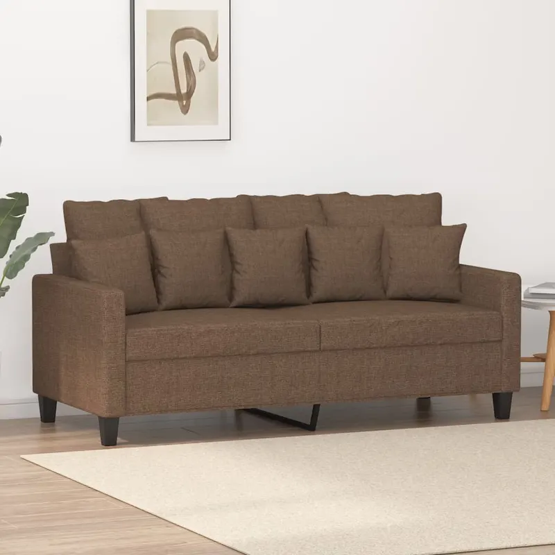 canapea cu 2 locuri, maro, 140 cm, material textil