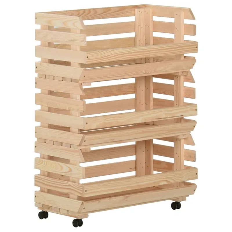 carucior pentru legume, 57x30x80 cm, lemn de pin