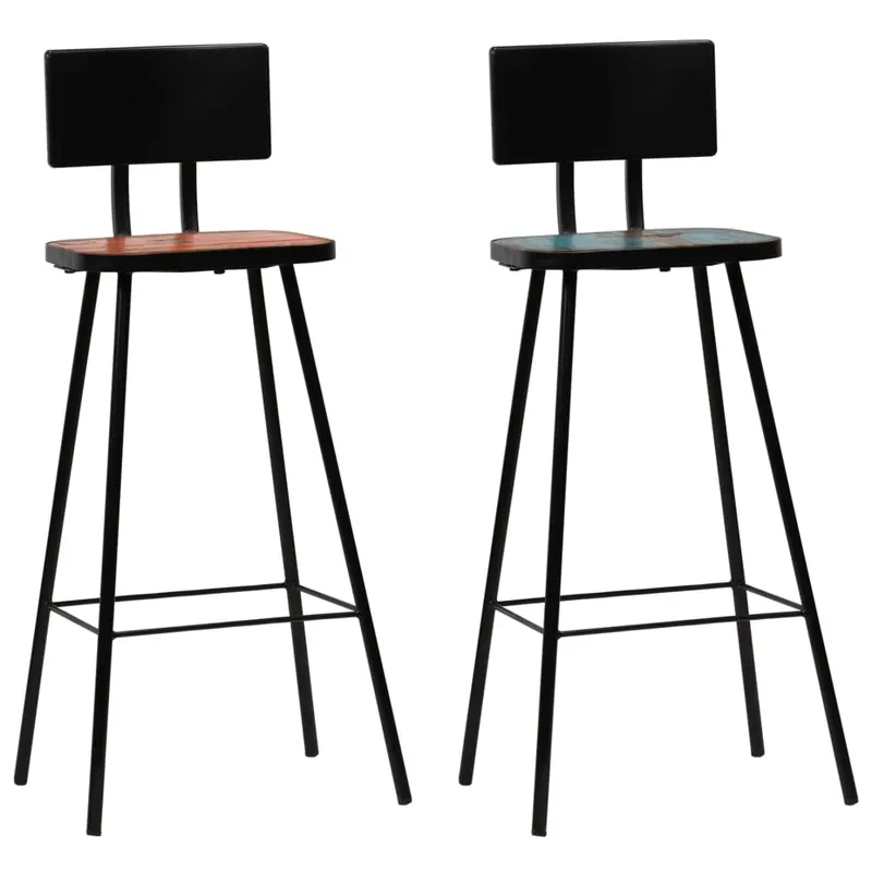 scaune de bar, 2 buc., lemn masiv reciclat