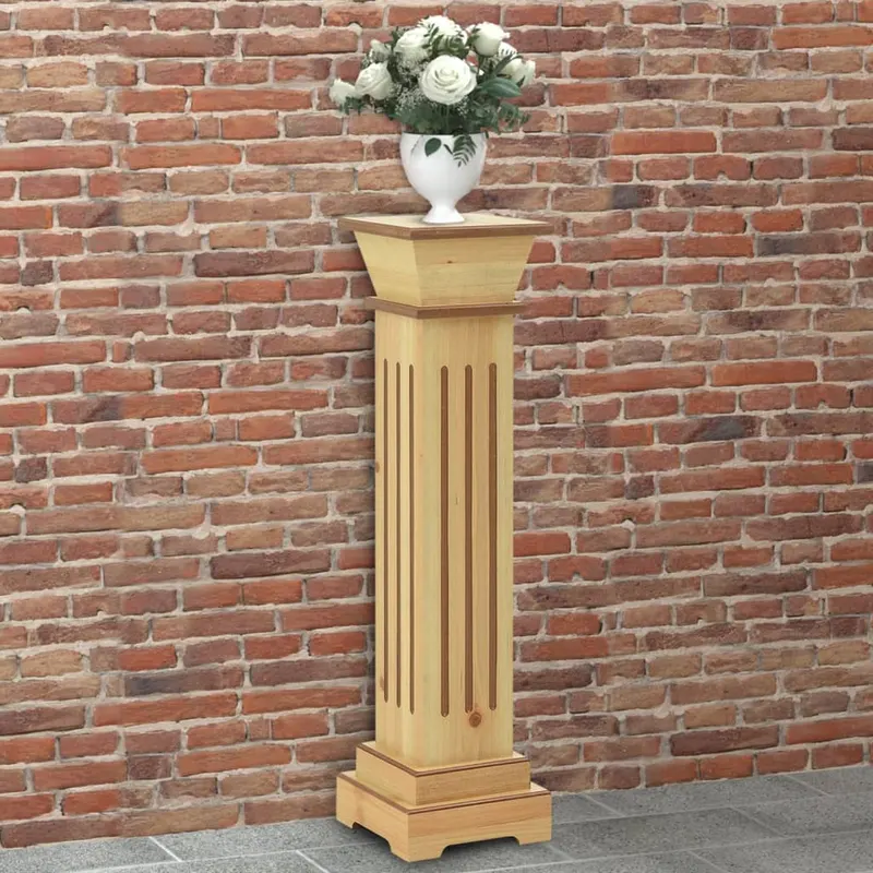 suport plante clasic in forma stalp patrat lemn 17x17x66 cm mdf