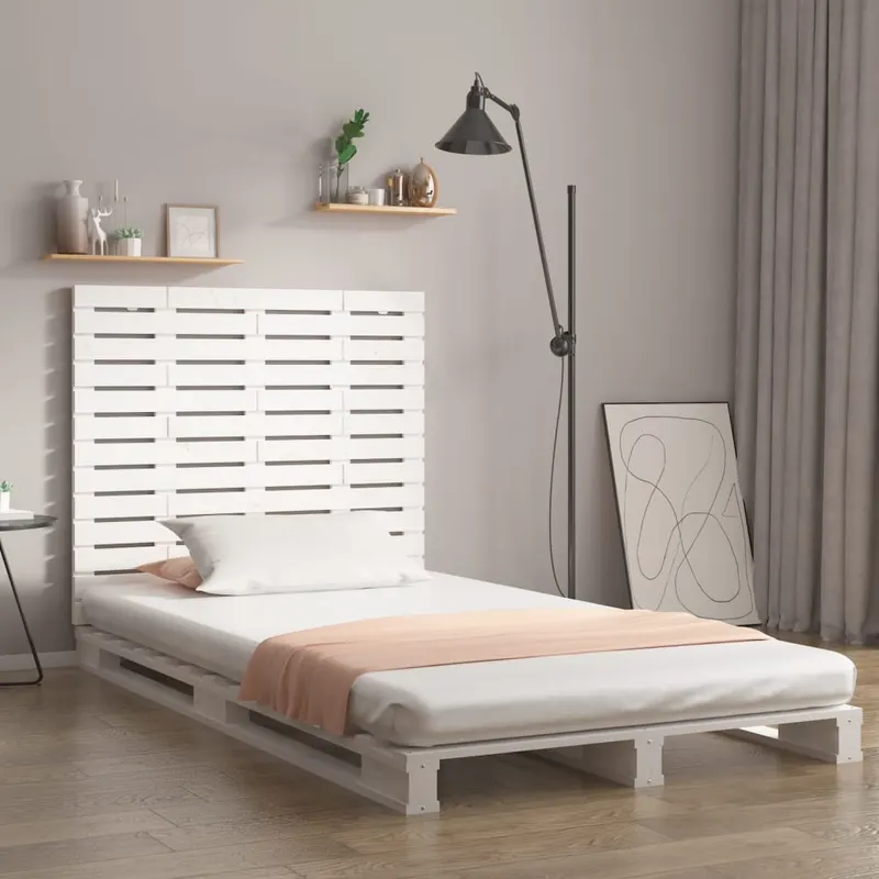 tablie de pat pentru perete, alb, 96x3x91,5 cm, lemn masiv pin