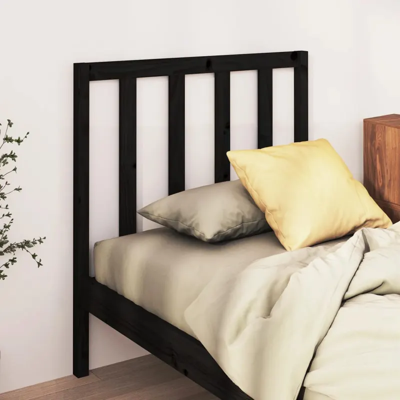 tablie de pat, negru, 96x4x100 cm, lemn masiv de pin
