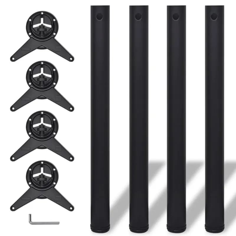 Picioare de masa inaltime reglabila, 4 buc. 710 mm negru