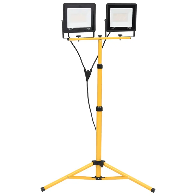 proiector cu led si trepied, 2x100 w, alb rece