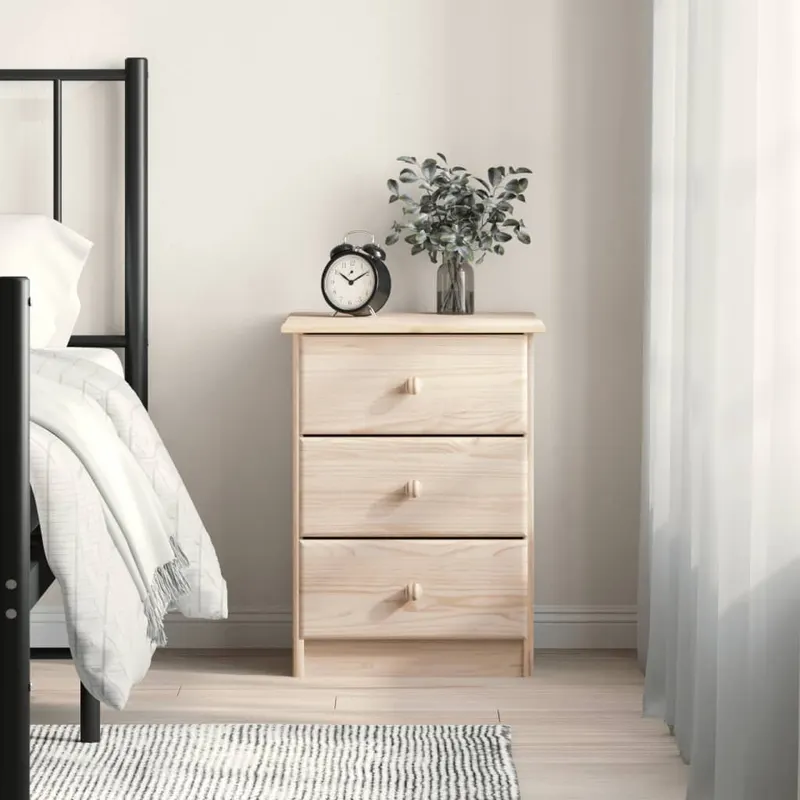 noptiera alta, 41x35x55,5 cm, lemn masiv de pin