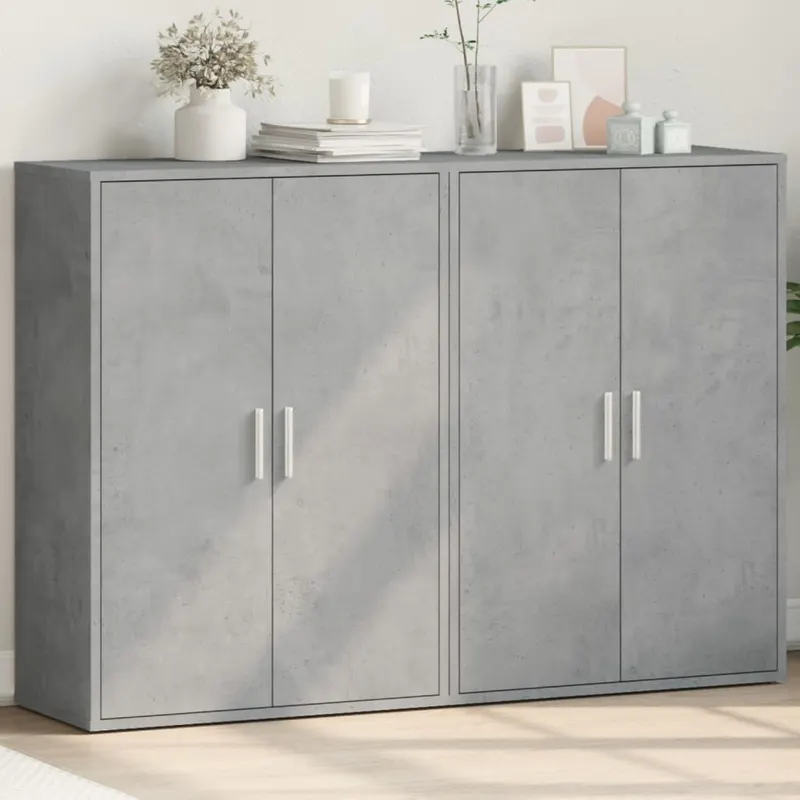 dulapuri, 2 buc., gri beton, 60x31x84 cm, lemn prelucrat