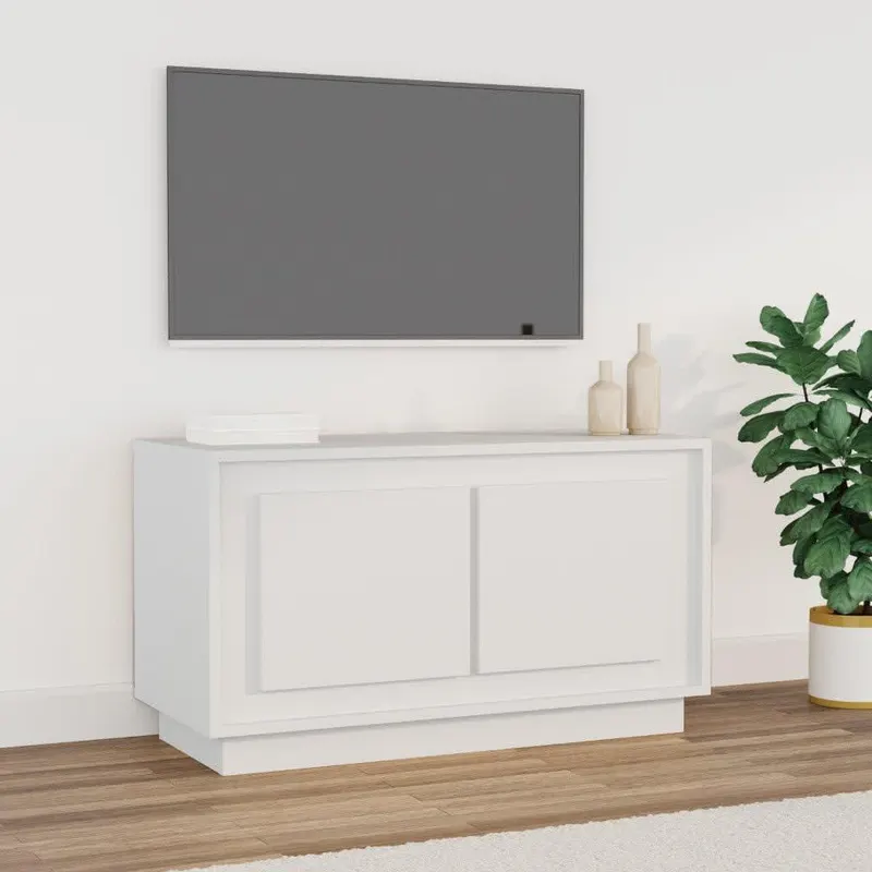 dulap tv, alb, 80x35x45 cm, lemn prelucrat