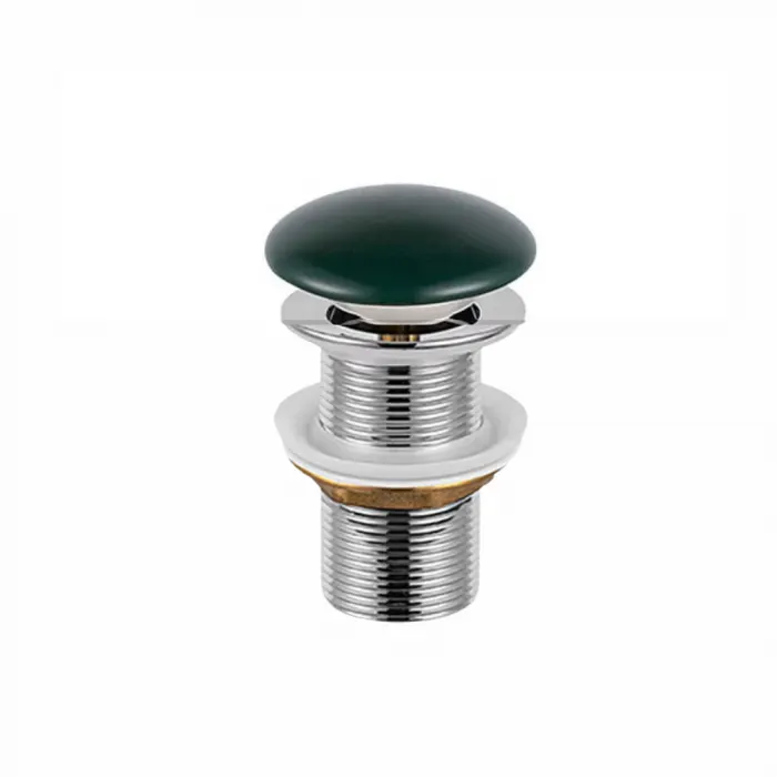 Ventil lavoar click-clack cu capac ceramic verde mat fara preaplin
