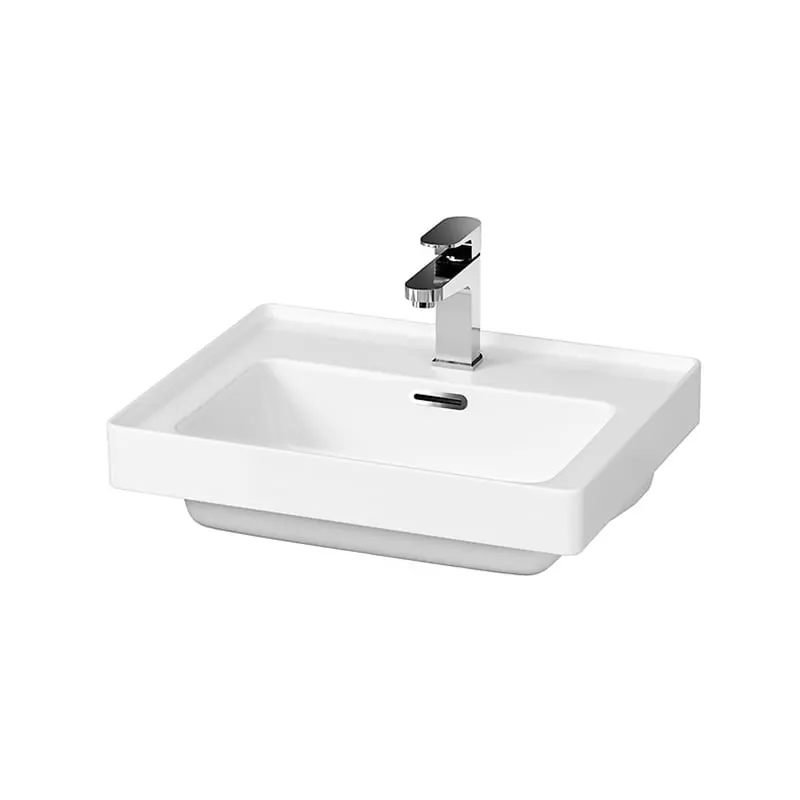 Lavoar pentru mobilier Cersanit Crea, 50 cm, tehnologie Rockelite, rezistent la impact, alb