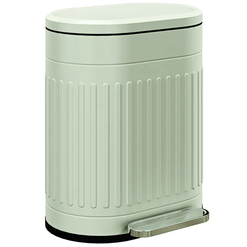 HOMCOM Coș de gunoi 20L cu pedală și capac coș interior detașabil funcție Soft-Close 36,5 x 31,2 x 45 cm, Grün