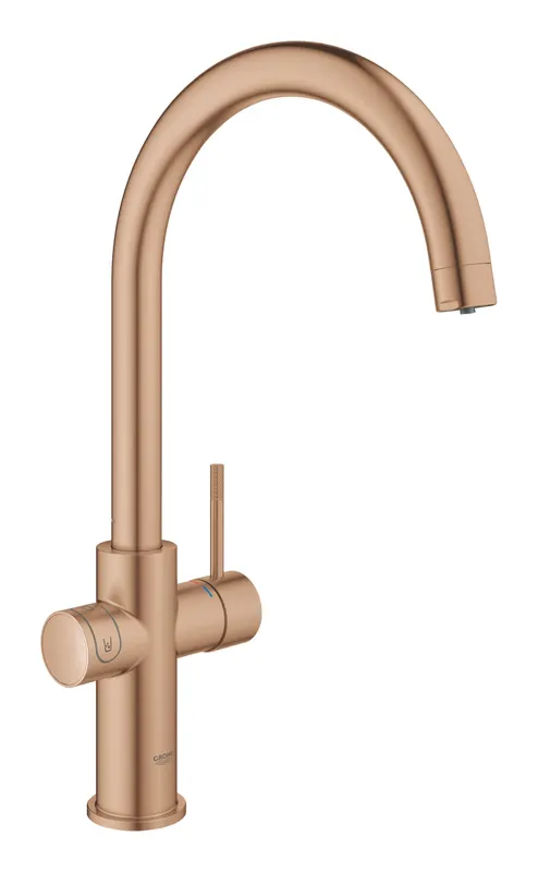 Baterie bucatarie Grohe 101069DL01, Blue Home, inalta, tip C, pentru racitor Blue Home, mat, cupru