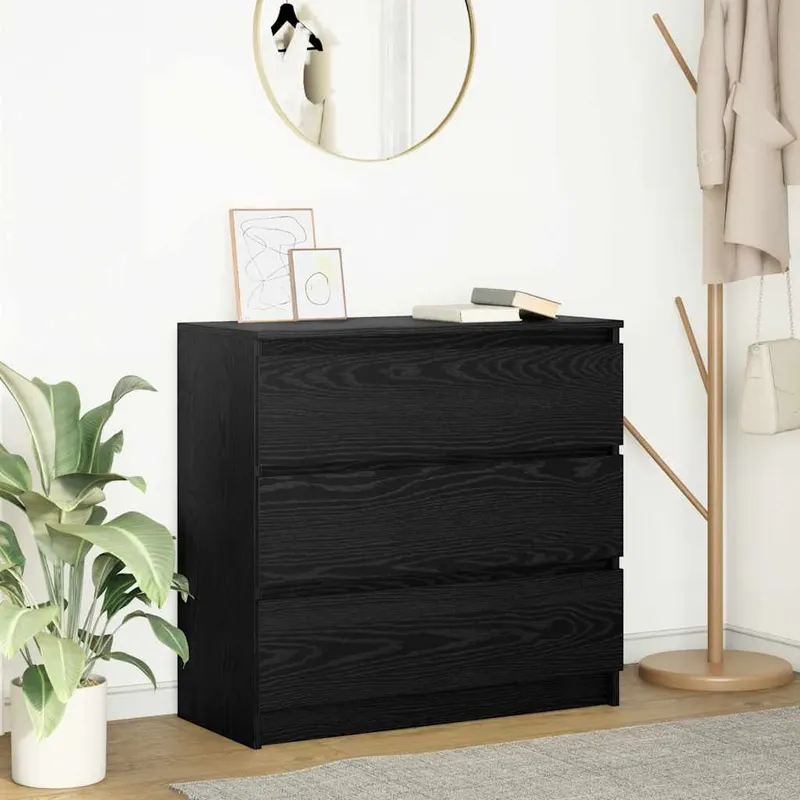 bufeta stejar negru 80x35x76 cm lemn prelucrat