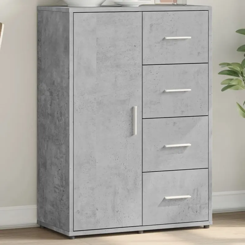servanta, gri beton, 60x31x84 cm, lemn compozit