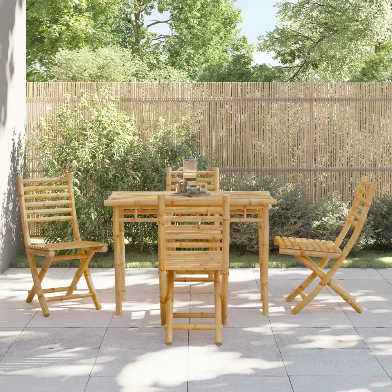 set mobilier de gradina, 5 piese, bambus