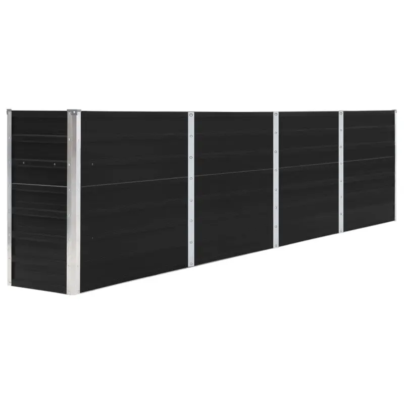 strat inaltat gradina, antracit, 320x40x77 cm, otel galvanizat