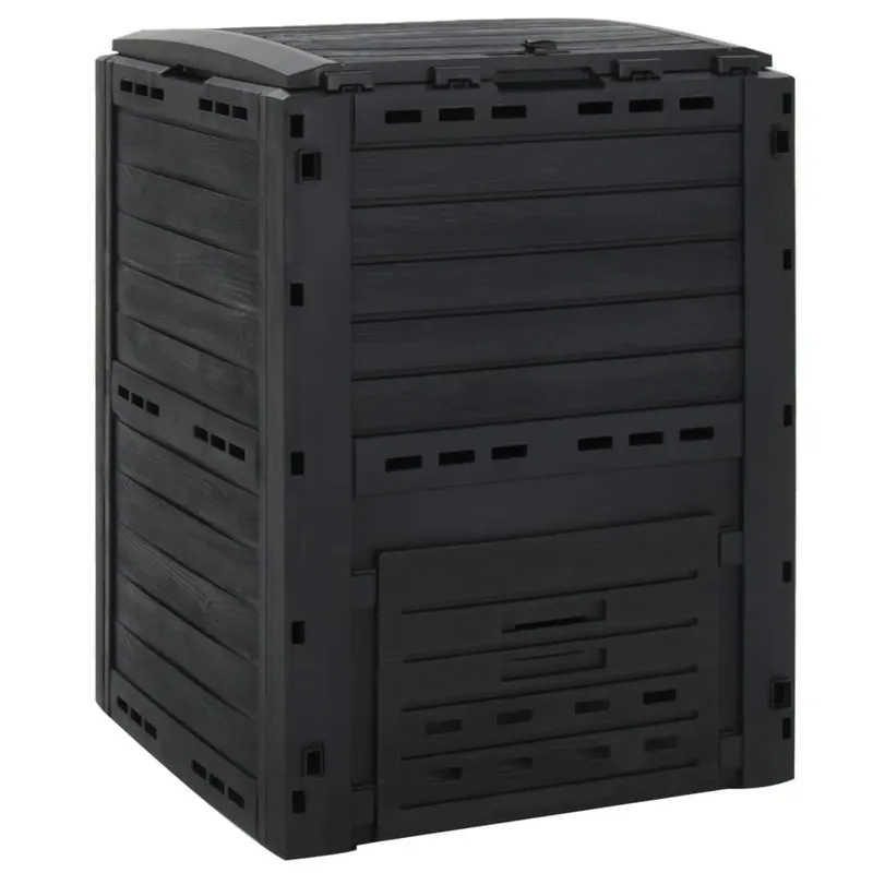 compostor de gradina, negru, 280 l, polipropilena