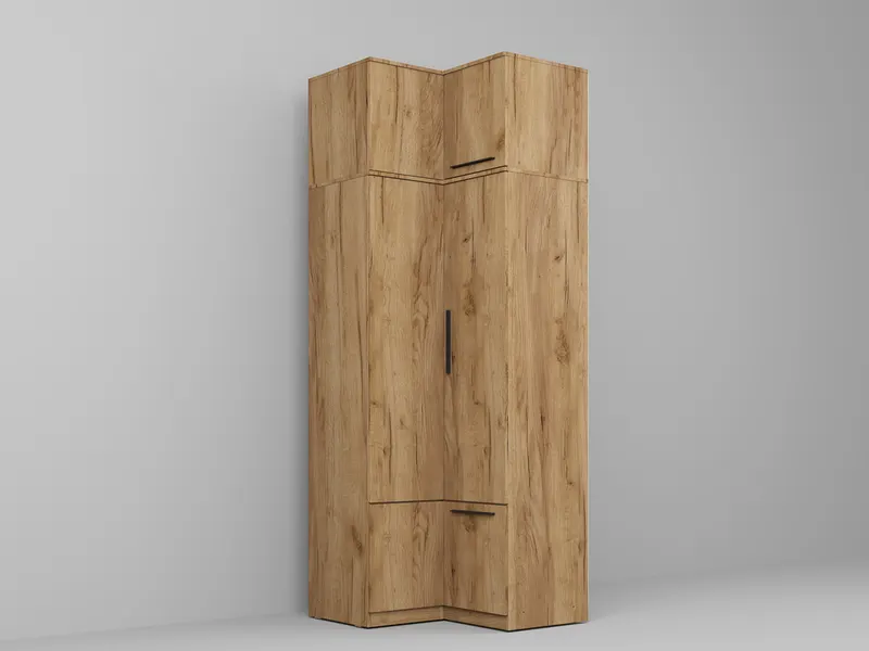 Dressing dormitor de colt Stejar Auriu C2 86,8/89 x 240.3 cm