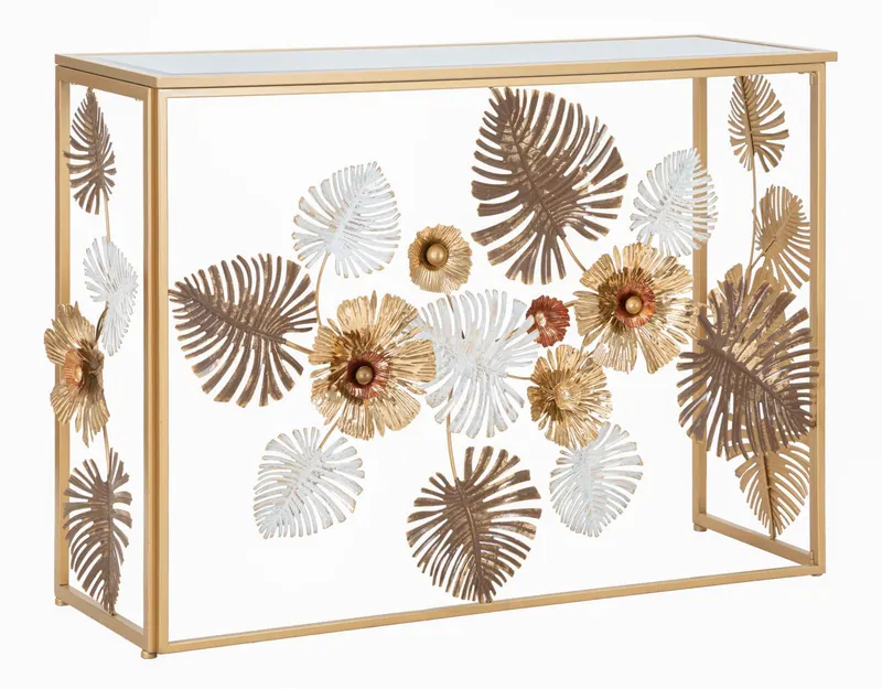 Mauro Ferretti Consola Cu Blat De Sticla cm 113X40X80