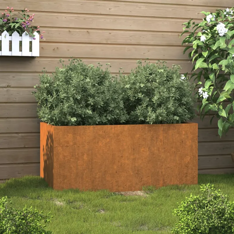 jardiniera, 62x40x39 cm, otel corten