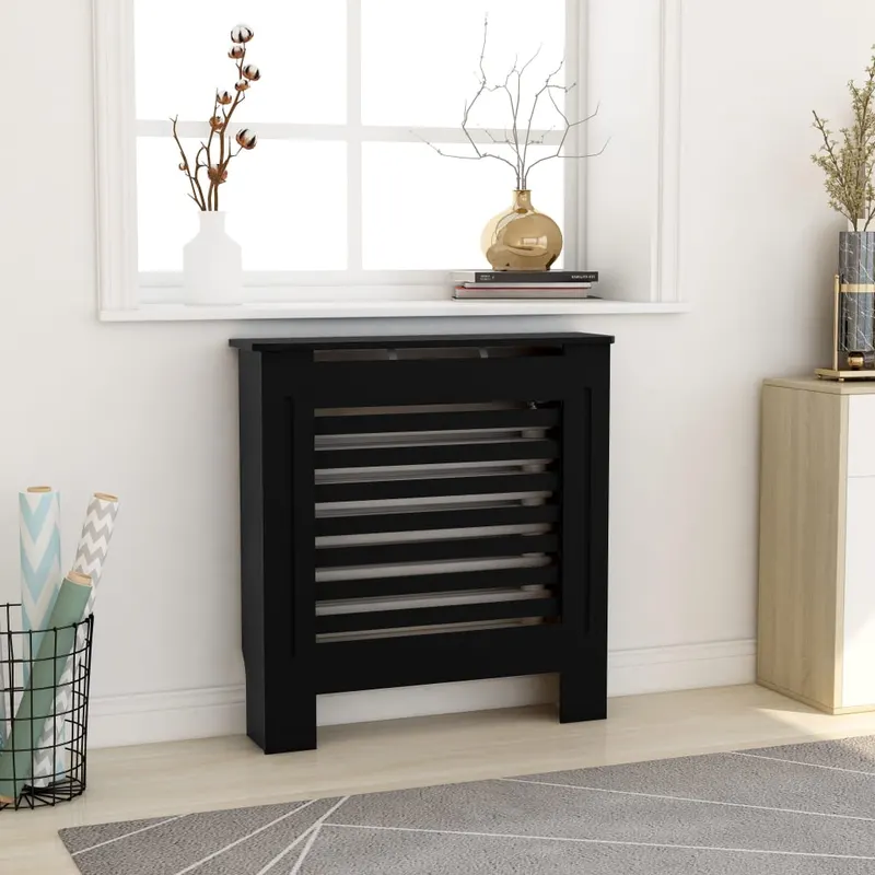 masca pentru calorifer, negru, 78 cm, mdf