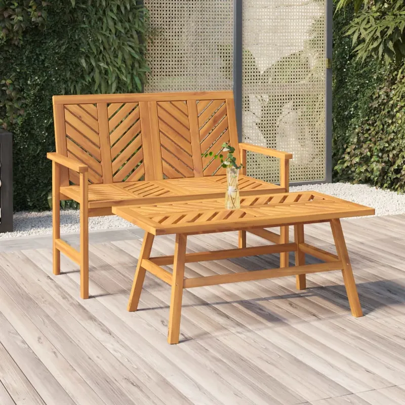 set mobilier de relaxare de gradina, 2 piese, lemn masiv acacia