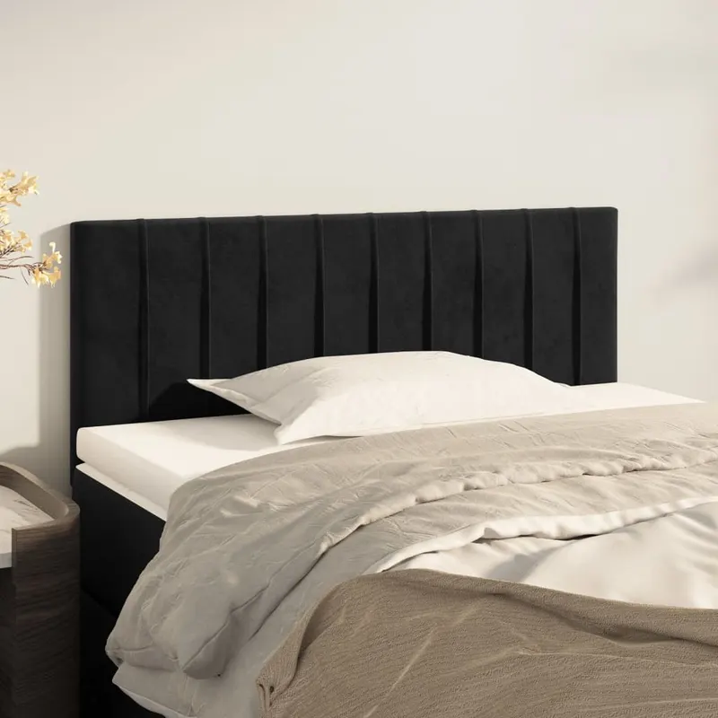 tablie de pat, negru, 90x5x78/88 cm, catifea