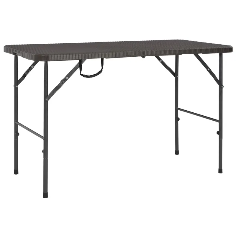 masa de gradina pliabila, maro, 120x60x74, hdpe, aspect ratan