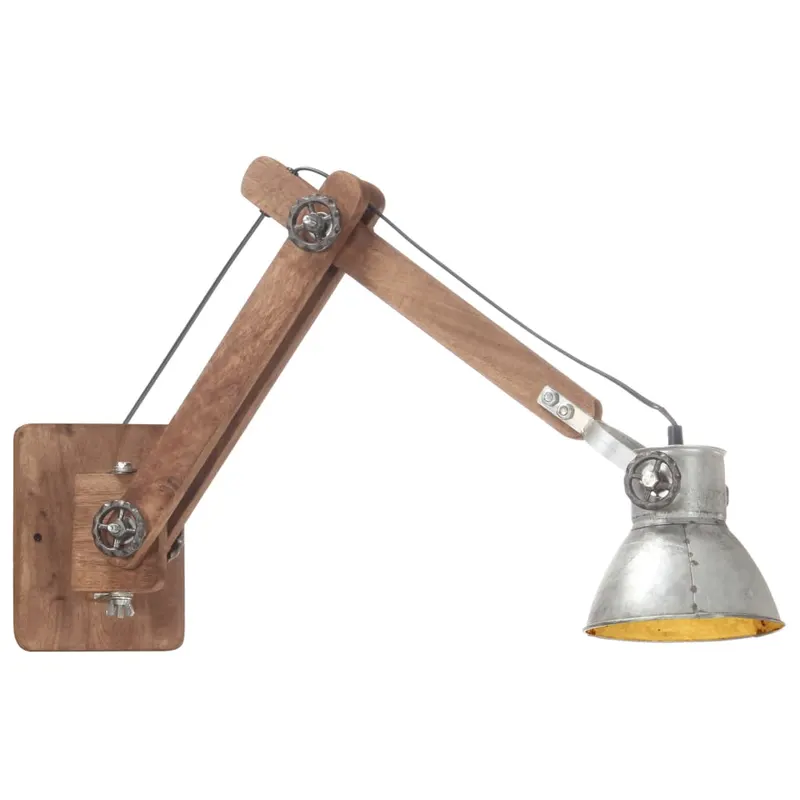 lampa de perete, stil industrial, argintiu, rotund, e27