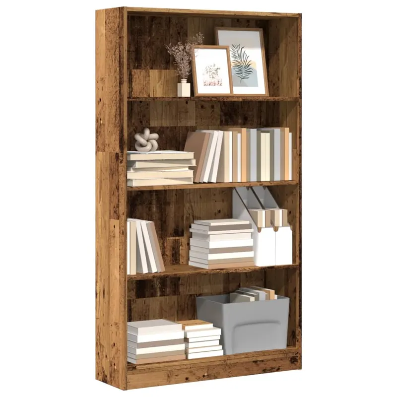 biblioteca, lemn vechi, 80x24x143 cm, lemn prelucrat