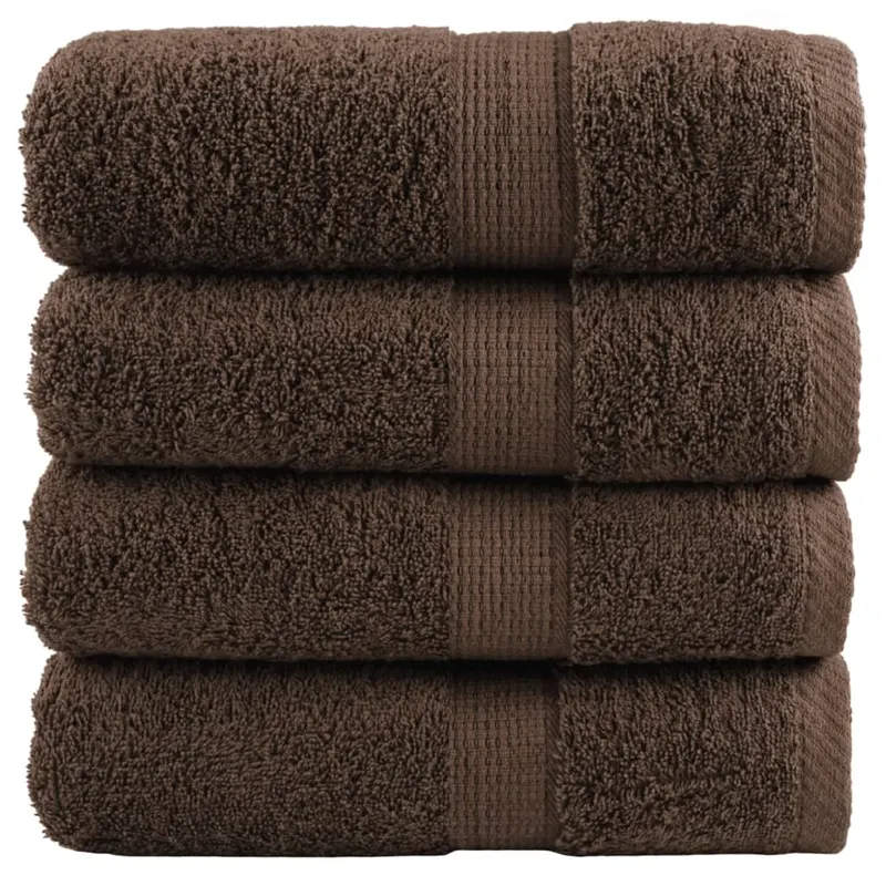 Prosoape maini premium solund 4 buc maro 30x30cm 600gsm