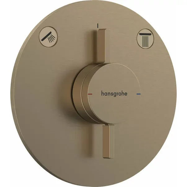 Baterie dus incastrata bronz periat Hansgrohe DuoTurn S 2 functii