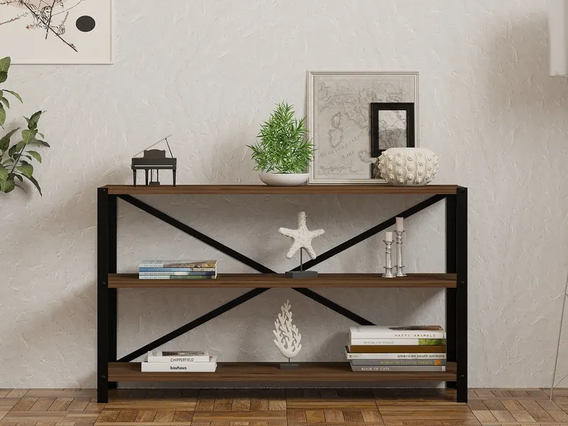 Bibliotecă Derby, Diverse culori, 103x30x60 cm - Nuc