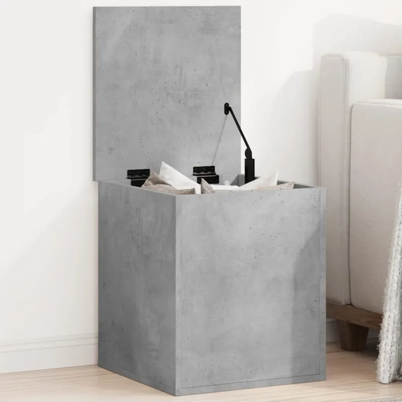 cutie de depozitare, gri beton, 40x42x46 cm, lemn prelucrat