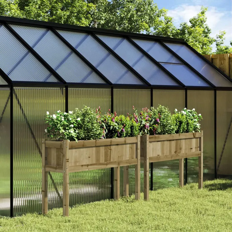 jardiniere de gradina cu picioare 2 buc. lemn de pin impregnat