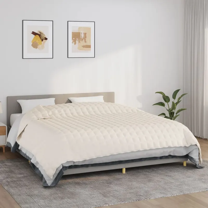 patura cu greutati, crem deschis, 220x260 cm, 15 kg, textil
