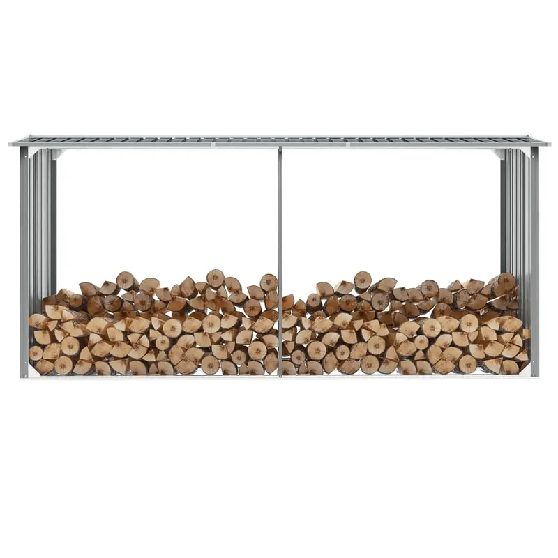 sopron depozitare lemne, otel galvanizat, 330x92x153 cm, gri